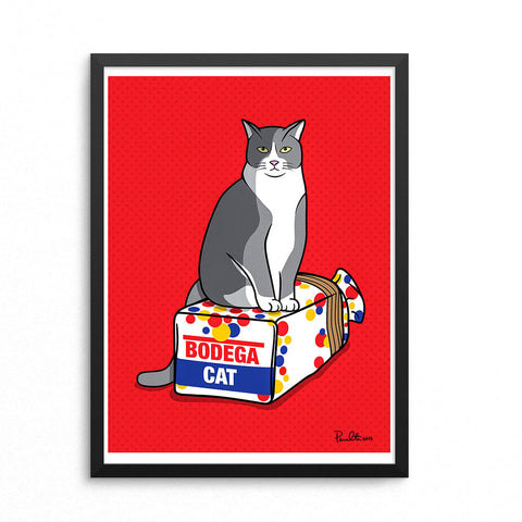 18" x 24" BODEGA CAT (RED)