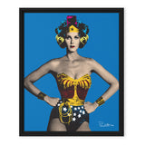 WONDER WOMAN CON ROLOS 16x20 FRAMED CANVAS