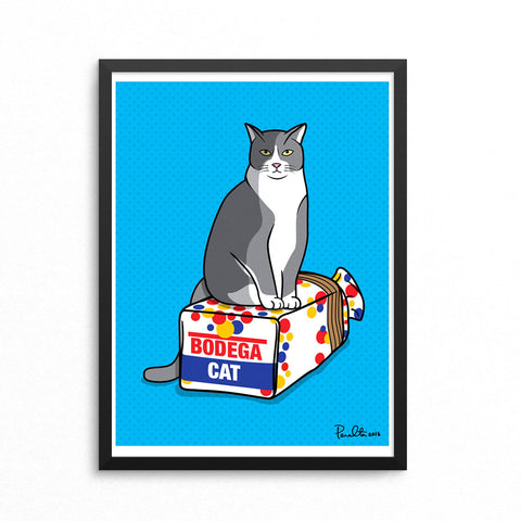 18" x 24" BODEGA CAT (BLUE)